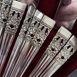 "CORONATION" VINTAGE SILVERPLATE FLATWARE COMMUNITY SILVER! ANTIQUE SVC-8 62 PCS